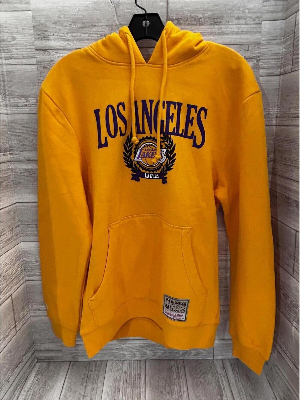 Mitchell & Ness Lakers Trustee Team Color Hoodie Small Gold NWT